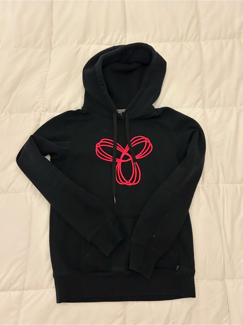 TNA Black Hoodie Sweater with Pink Logo